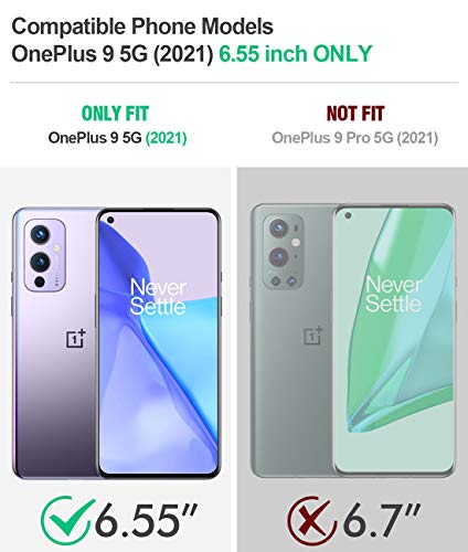 Image of Poetic Spartan Series Designed for OnePlus 9 5G Case, Full-Body Dual-Layer Metallic Color Accent with Premium Leather Texture Shockproof Protective Cover with Kickstand, Metallic Green