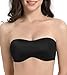 Lemorosy Full Support Seamless Convertible Underwire Strapless Minimizer Bandeau Plus Size Bra for Women (36C, Black)