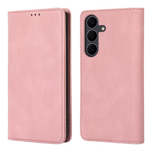 Étui en cuir rabat Samsung Galaxy S25 FE housse élégante rose clair