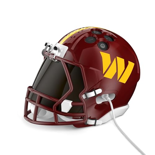 Image of NFL Echo Dot Bundle: Includes Echo Dot | Charcoal and Limited-Edition NFL Helmet Stand | Washington Commanders