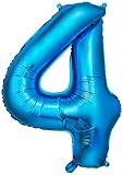 globo metalizado numero 4 ✔️Decoración Cumpleaños Indispensable - Se puede utilizar con otros números de globos, o use con globos de látex para realizar una decoración de cumpleaños.