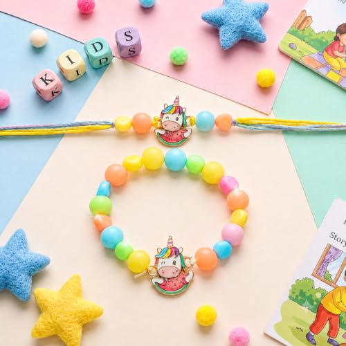 Image of CraftVatika Set of 2 Rakhi for Kids Brother, Rakhi Set for Brother Boys Girls Baby Kids, Cartoon Designer rakhis for Children, Rakshabandhan Combo with Greeting Card Tilakk, Raksha Sutra for Child