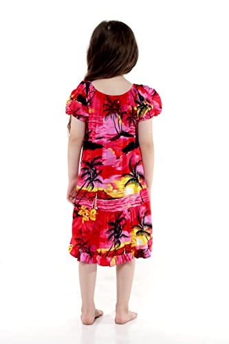 Image of Hawaii Hangover Family Matching Hawaiian Clothes, Sunset Red | Family matching Hawaiian outfits, Sunset Red, lightweight rayon, machine washable, tropical floral print, luaus, cruises