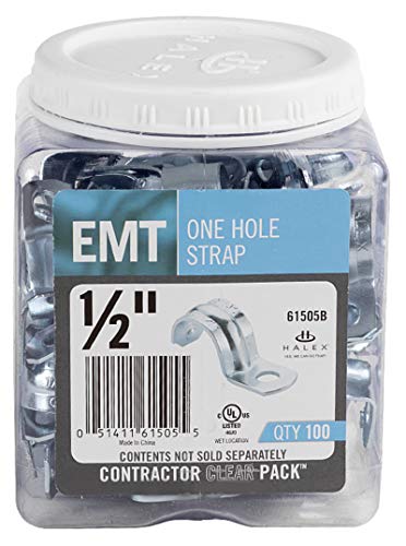 Halex 61505B Emt One Hole Strap 100/Ccp, 1/2 Inch, Silver #TOP1