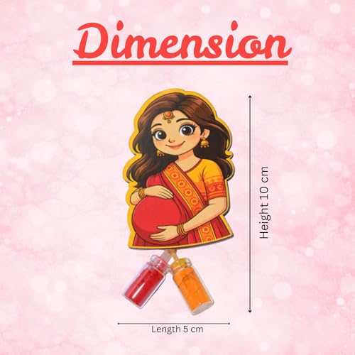 Image of CraftVatika Baby shower Haldi Kumkum Return Gifts in Bulk Festive Decor, Pasupu Haldi Bottle Mom To Be Cutout, Thamboolam Return Gifts for Wedding Pooja, Navratri Gift for Family and Friends (15 Pcs)