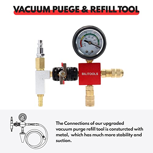 Bilitools Radiator Coolant Pressure Tester & Vacuum Refill Kit, 28-Piece Universal Cooling System Radiator Leak Tester & Refiller #TOP5