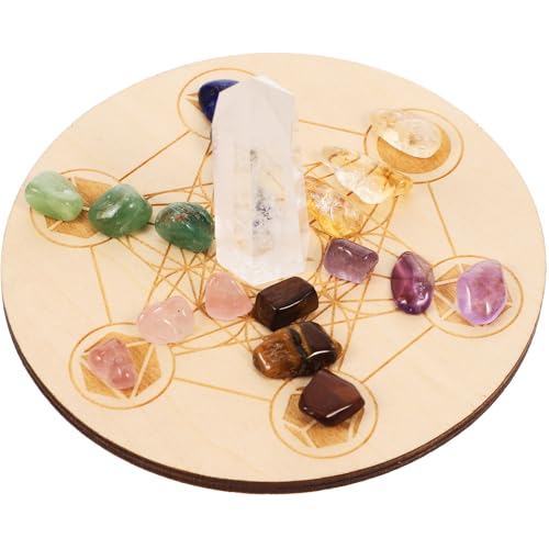 HOMOCONO Conjunto de Piedras de Cristal y Tablero para Adivinación Enfocado en Meditación y Armonización de Chakras en Ambientes Espirituales