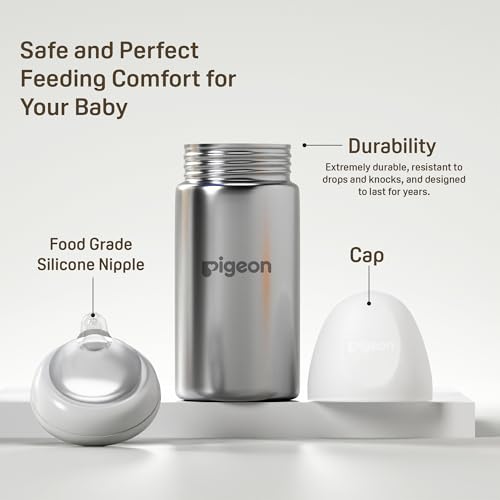 Image of Pigeon Softlatch 2.0 Steel Bottle 250ml | Baby Feeding Bottle