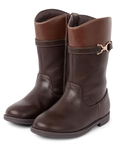 Gymboree,Girls and Toddler Classic Tall Boots,Brown Buckle,11