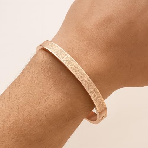 Image of University Trendz Stainless Steel Ayatul Kursi Bracelet | Arabic Islam Engraved | Adjustable Quran Bracelet For Men & Women- Ramazan Eid Gifts