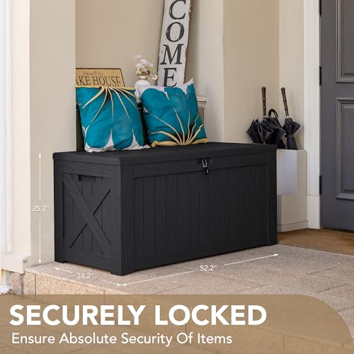 Devoko-120-Gallon-Deck-Box-Resin-Outdoor-Storage-Box-Waterproof-Large-Black Devoko 120 Gallon Deck Box Resin Outdoor Storage Box Waterproof Large Black