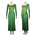 Chahouk Women Princess Dress Cosplay Costume Long Sleeve Velvet Green Dresses Halloween Outfit