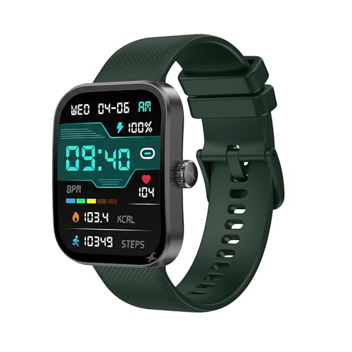 Image of Fastrack Revoltt FS3 Smartwatch with 2.01 inch TFT Display, Bluetooth Calling, Functional Crown, 24 /7 Health Suite, Heart Rate Monitor, SPO₂ & Sleep Tracking, Alarm, IP68 Water Resistant - Dark Green