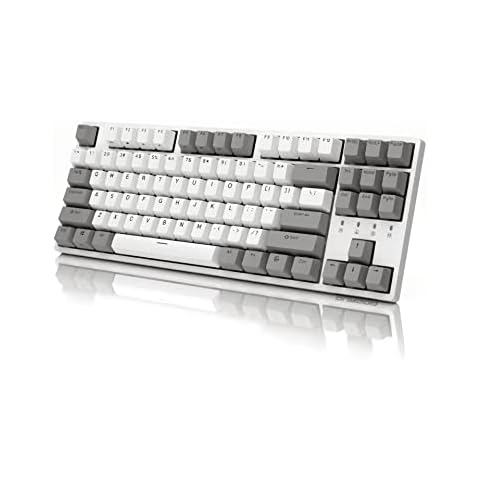 Teclado mecánico DURGOD Taurus con 87 teclas, cable USB C y Cherry MX Negro/Blanco Cover