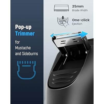 Electric Razor for Men Cordless: Sensitive Skin Care, Electric shavers for Men - 4D Flex Blades, IPX6 Waterproof, USB Fast Charging, Pop-up Trimmer, Gifts for Father's Day