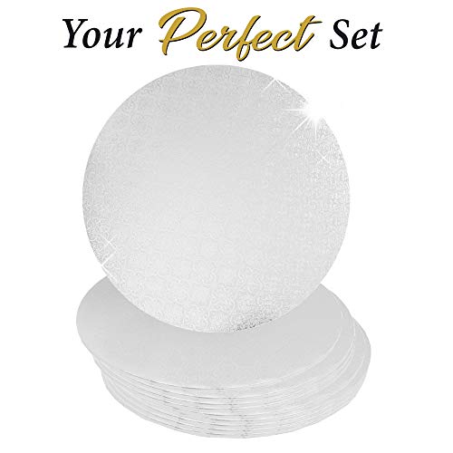 O\'CREME White Wraparound Cake Pastry Round Drum Board 1/4 Inch Thick, 12 Inch Diameter - Pack of 10