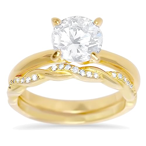 His Hers Wedding Ring Set Matching Black Titanium Gold Silver Rings for Her Him2