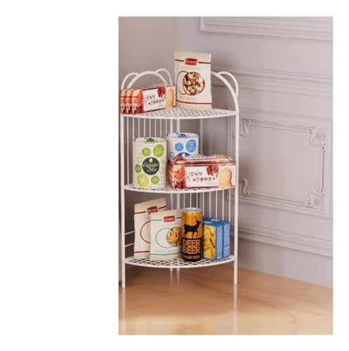 Estantería de esquina de metal para almacenamiento decorativo en el salón