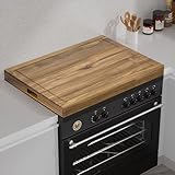 Acacia Wood Stove Cover for Gas & Electric Burners, 28.82”x2...