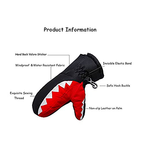 7-Mi Kids Winter Warm Water-Resistant Gloves For Skiing/Snowboarding/Cycling/Riding Outdoor Activities Children Mittens For 3T-5T Black #TOP4