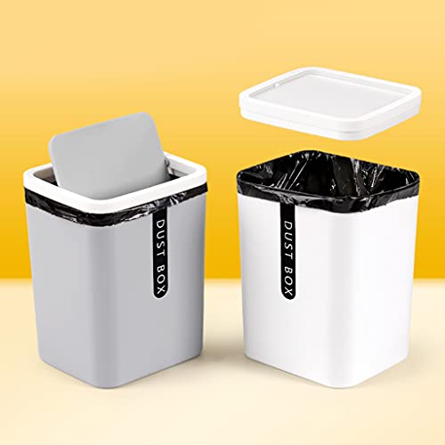 Caneca de basura rectangular pequeña de plástico para escritorio miniatura 5