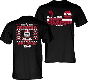 Blue 84 NCAA Mens NCAA Officially Licensed Georgia Bulldogs National Champs T-Shirt 2022-2023 Palms