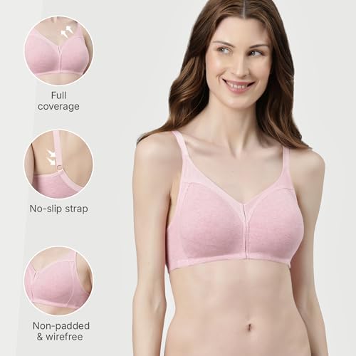 Image of Enamor AB75 M Frame No Bounce Full Support Cotton Bra for Women - Non-Padded Non-Wired & Full Coverage with Cooling Technology | Available in Solid Colours