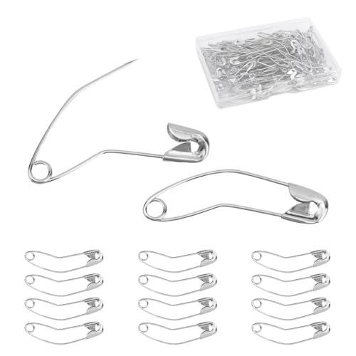 100pcs Curved Quilting Safety Pins, 1.5 inch/3.81cm Iron Fabric Pins for Quilting Sewing Knitting Crafting & Basting Supplies