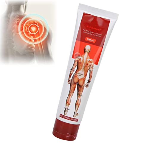 Crema para aliviar el dolor, 100 g de crema para masajes, cuello de hombro Vértebra cervical Crema para masaje para aliviar el dolor(rojo)