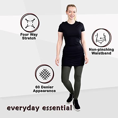 Image of Silky Toes Women's 60D Soft Opaque Tights 1-2 Pairs -Black White And Colored Stockings for Women