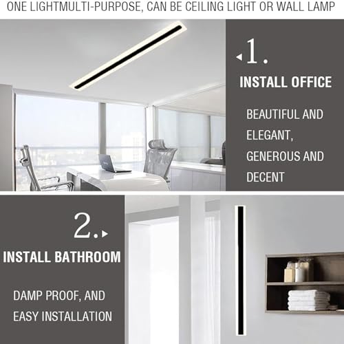 Plafonnier LED dimmable rectangulaire 20W blanc de 100cm avec télécommande
