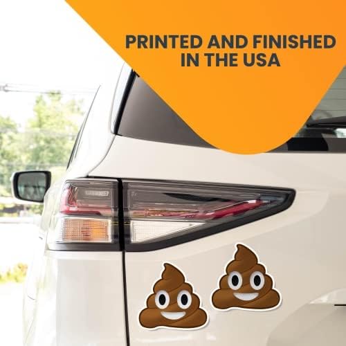 Magnet Me Up Poop Emoticon Magnet Decal, 5 Inch, 2 Pack, Cute Self-Expression Decorative Magnet for Car, Truck, SUV, Or Any Other Magnetic Surface - Image 5