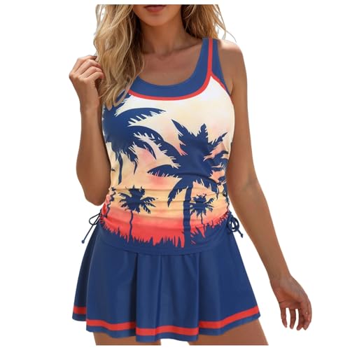 Tankini para mujer de 2 piezas en tallas grandes bañador adelgazante informal