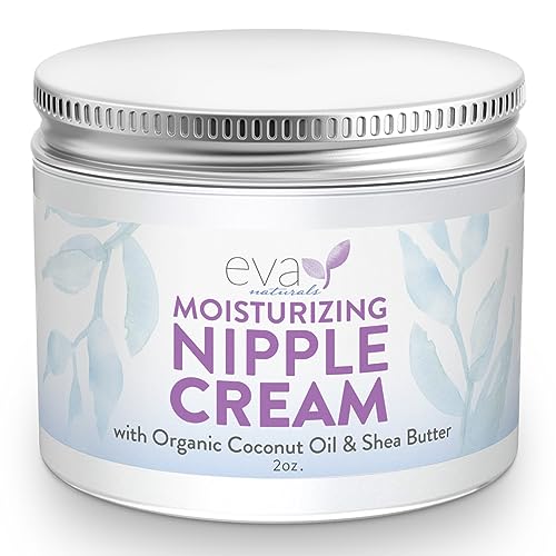 Image of Eva Naturals Safe Nipple Cream for Breastfeeding - Nipple Balm for Dry Cracked Nipples - Lanolin Free Nipple Butter for Breastfeeding Pain with Organic Shea Butter, Coconut Butter & Argan Oil