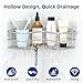 Menbyci 2 Pack Corner Shower Caddy, Adhesive Bathroom Shelf with 8 Hooks, Rustproof Stainless Steel Bathroom Organizer, No Drilling Shower Shelves Basket Wall Storage Rack Shampoo Holder (Silver)