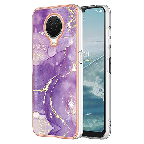 Housse Nokia G10 antichoc avec clapet magnétique violet et fonction support