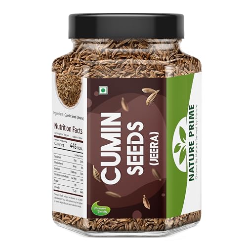 Image of Nature Prime Whole Cumin Seeds Jeera Whole 500gm - 100% Natural & Fresh - Hygienically Packed, Rich Aroma & Flavor - Nutrient-Rich Spice for Indian Cooking