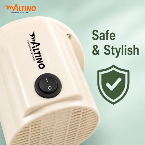 Image of Altino Premuim Powerful Oscillation Table Fan for Home & Office| High Air Delivery| Anti-Dust Decorative Star Rated Table Fan | 3 Speeds | Easy to Clean, 1 Yr Warranty (White Cream, 12 Inch)