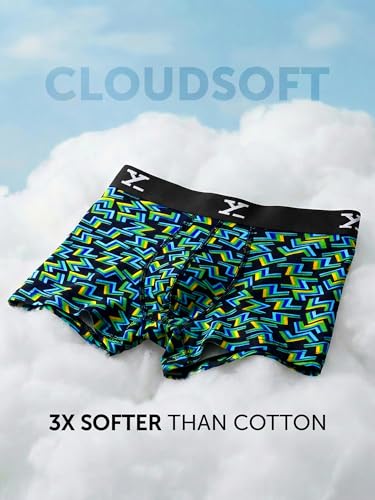 Image of XYXX Men's CloudSoft Modal Printed Trunks| Snug Fit, 4-Way Stretch & No-Marks Waistband Underwear for Man