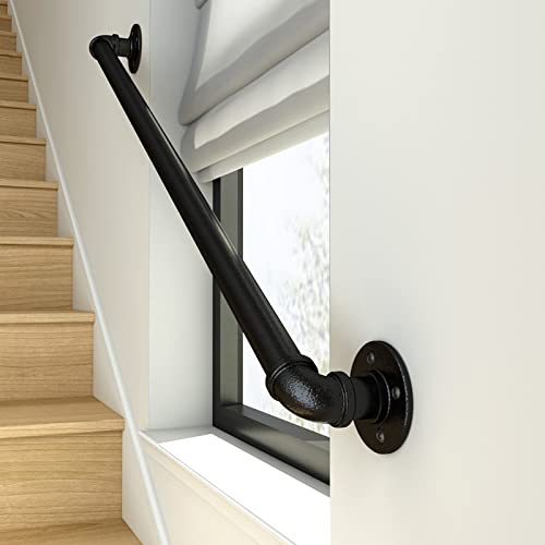 Pasamanos para Escaleras, Riel De Metal Decorativo para Montaje En Pared, Seguridad 440 LBS Capacidad De Carga para Interiores Escaleras Al Aire Libre Pasos Pasamanos (Size : 450cm) Cover