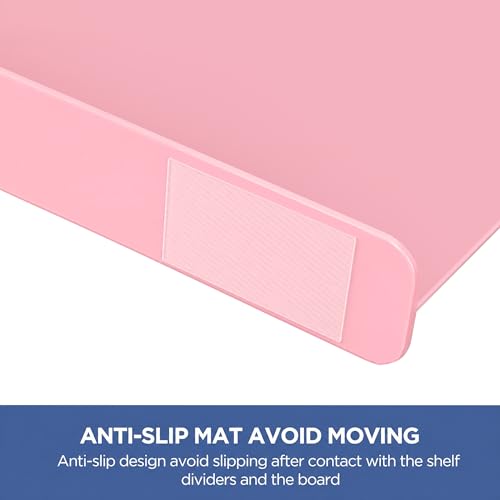Image of HBlife 6 Pack Closet Organizers and Storage, Pink Shelf Dividers, Vertical Purse Organizer for Closet Perfect for Sweater, Shirts, Handbags in Bedroom and Kitchen, Acrylic Bookshelf for Organization