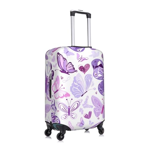 Purple Butterfly Luggage Covers For Suitcase, Suitcase Cover Protector Anti-Scratch Travel Suitcase Cover Fit 18-32 Inch Luggage3