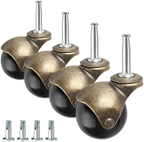 Apllamo 2" Ball Brass Casters Set of 4 5/16" Stem 1000 LBS Heavy Duty