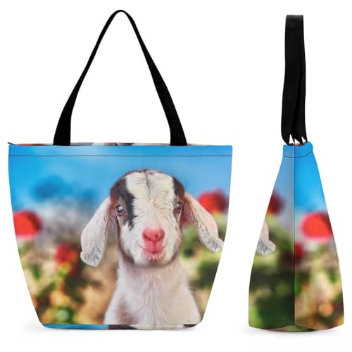 Sac de shopping agneau grand format - Sac à bandoulière femme spacieux et robuste