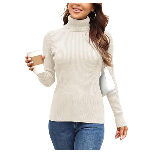 17+ Fall Outfit Ideas for Women That Always Look Stylish Cream turtleneck sweater