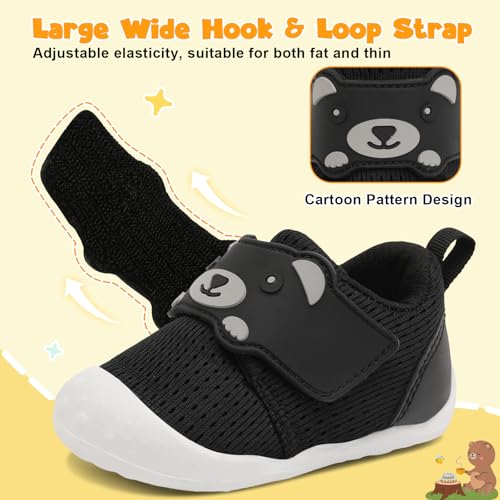 FEETCITY Baby Walking Shoes Wide Baby Shoes Boys Girls Infant Sneakers Crib Shoes Breathable Toddler Barefoot Shoes Slip On Shoes3