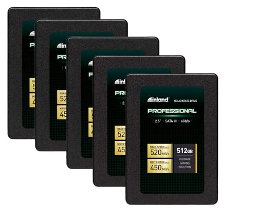 INLAND vtFbVi 512GB SSD 3D TLC NAND SATA III 6Gb/s 2.5C` SATA \bhXe[ghCu m[gp\RƃfXNgbṽAbvO[h (5pbN)