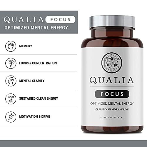 Qualia Focus Brain Booster Supplement | A Powerful Nootropic Designed To Deliver Sustained Mental Energy, Alertness, Concentration & Memory | With Ginkgo Biloba, L-Theanine Plus 40 Ct #TOP5