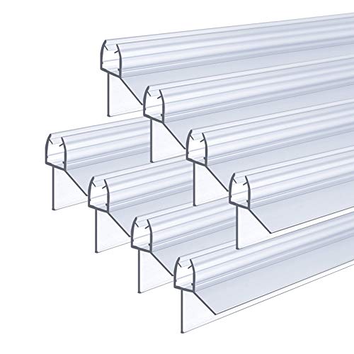 IMPTS dichtung dusche glastür, 8x100cm duschdichtung glastür 5/6mm, Ersatzdichtung Duschkabine Duschwand Badewanne Wasserabweiser Schwallschutz Dichtkeder - Transparent