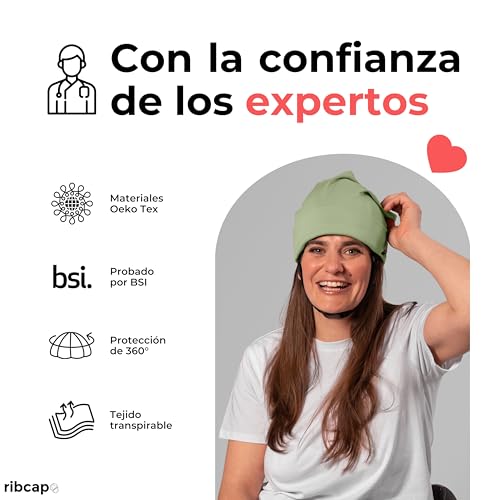 Casco protector para las convulsiones y epilepsia Ribcap caqui claro 6